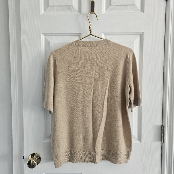 NWOT Lafayette 148 New York Cashmere Crew Neck Short Sleeve Sweater - Picture 5 of 8